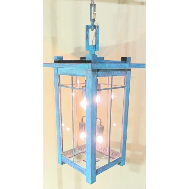 Add a touch of timeless architectural elegance to your home with this exceptional solid copper hanging pendant lantern....