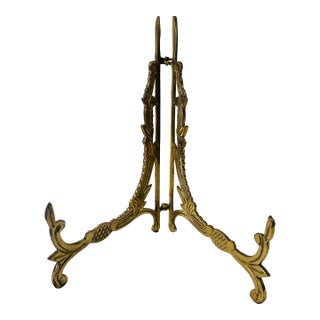 Vintage Large Brass Easel Stand For Sale