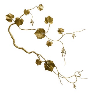 Brilliant Gold Grape Leaf Wall Sculpture For Sale