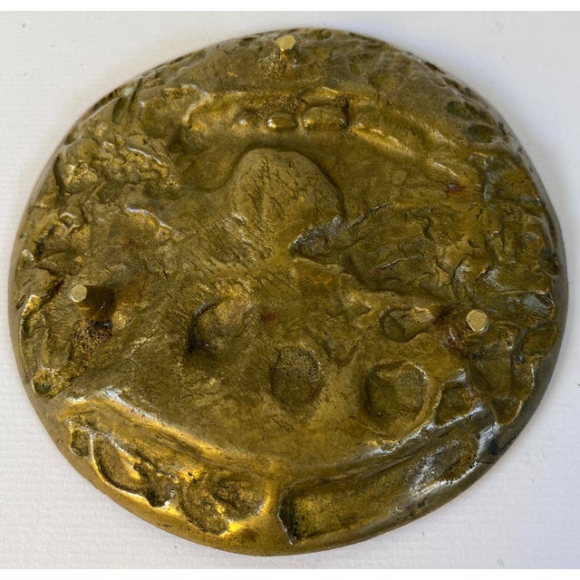 Art Nouveau French Art Nouveau Gilt Bronze Vide-Poche With Woodland Animal & Bird Relief For Sale - Image 3 of 5