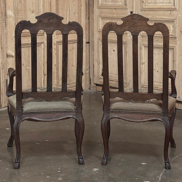 Set of 8 Antique Country French Liègeois Dining Chairs With Needlepoint Tapestry Includes 2 Armchairs For Sale - Image 10 of 18