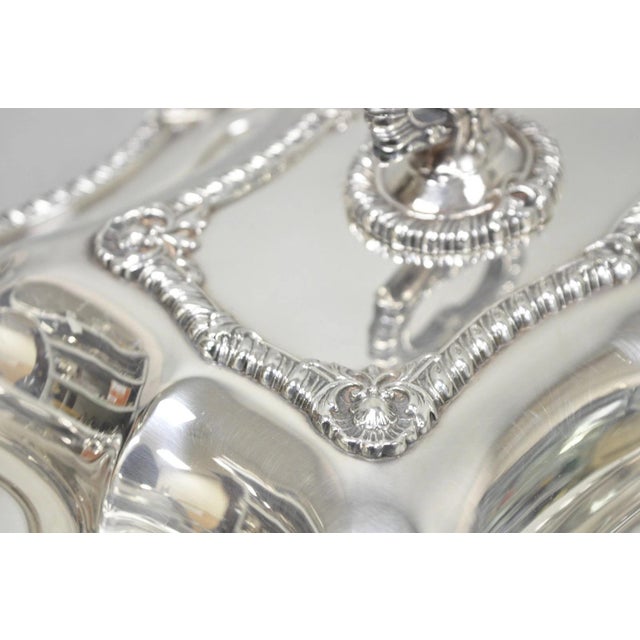 Silver Vintage Canterbury English Regency Silver Plated Covered Vegetable Serving Dish For Sale - Image 8 of 14