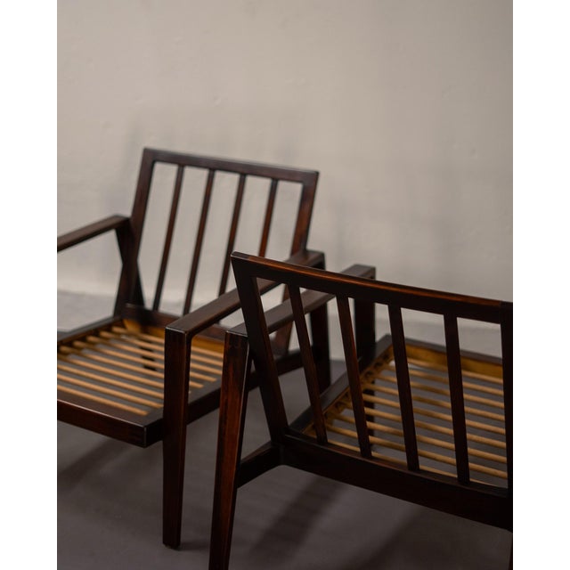 Chestnut and Tartan Chairs from Antimott Wilhelm Knoll, Germany, 1950, Set of 2 For Sale - Image 12 of 14