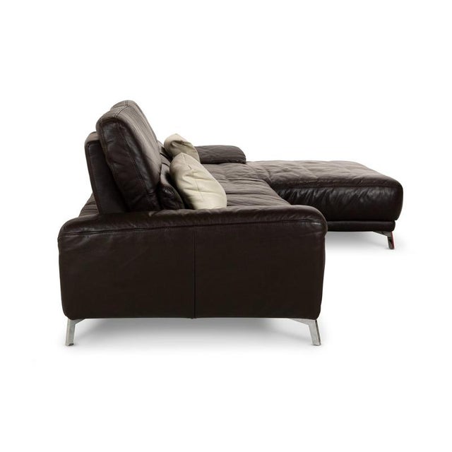 Leather Corner Sofa in Brown from Musterring For Sale - Image 9 of 13