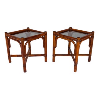Bamboo Side Tables, 1980, Set of 2 For Sale