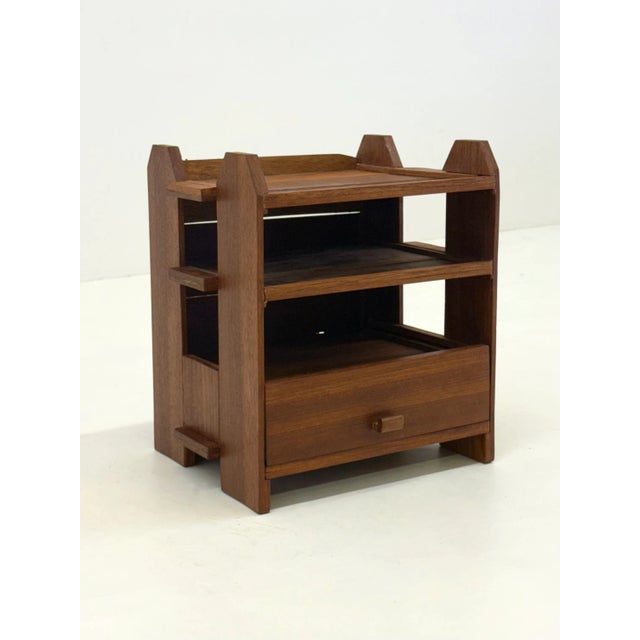 Art Deco Oak Bedside Table, 1970s For Sale - Image 9 of 9