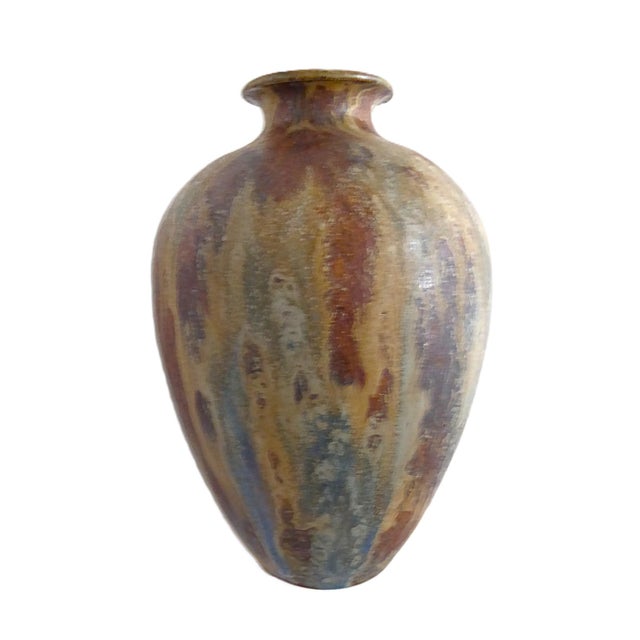 Mid-Century Modern Art Deco Period Gres Stoneware Vase Satin Finish by Roger Guérin , Belgium 1930s For Sale - Image 3 of 9