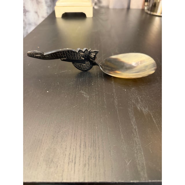 Hand Cared Decorative Handle Horn Spoon For Sale In Miami - Image 6 of 7