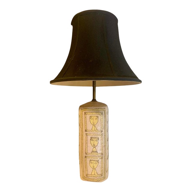 Guido Gambone Italian Glazed Stoneware Table Lamp Circa 1955 For Sale