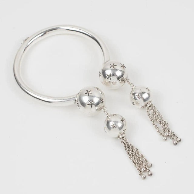 Contemporary Emmanuelle Khanh Paris Silvered Star and Chain Bracelet For Sale - Image 3 of 7