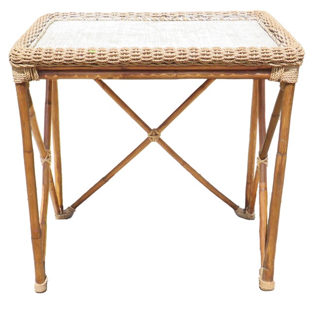 This unique side table will brighten any porch, bedroom, entry, or living space with its strong nautical / coastal vibe....