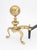 Pair of Federal Style Brass Ball-Topped Andirons, the decorative heads articulated on the iron bars. 12" H x 16.5" W x 8"...