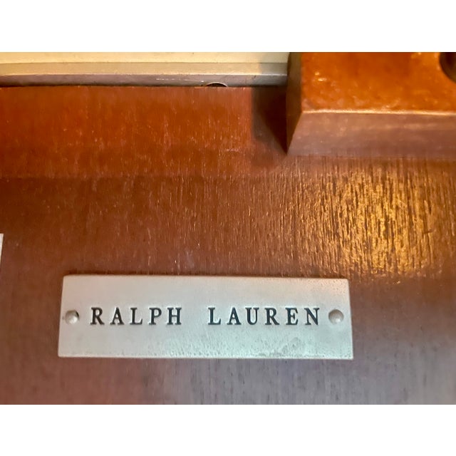 Vintage Ralph Lauren Leather Coffee Table – Modern Cherry & Cream For Sale - Image 12 of 17