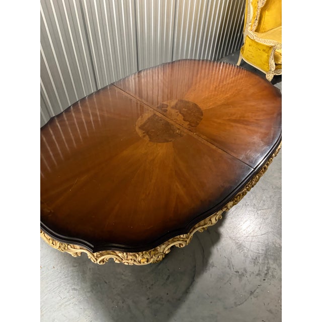 Make a statement with this spectacular 9-piece Rococo Revival dining set, featuring an oval double-pedestal dining table...