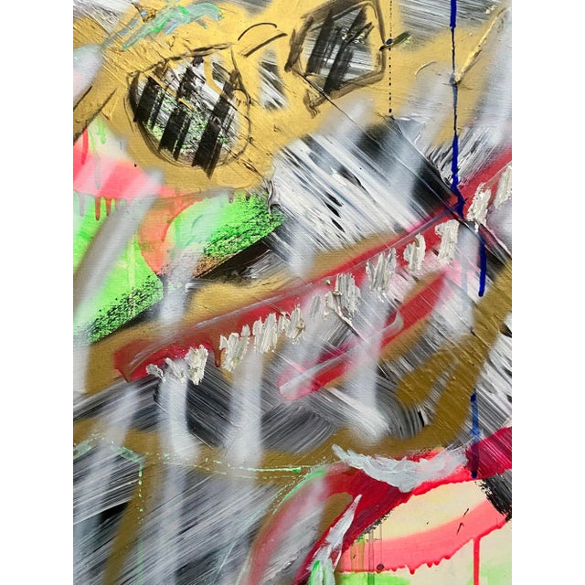 Kadar Brock, Mixed Media Oil Painting and Spray Paint Abstract Painting