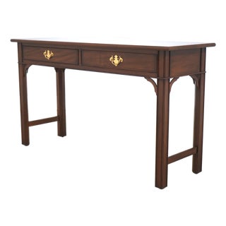 Henkel Harris Walnut 2 Drawer Console Table For Sale