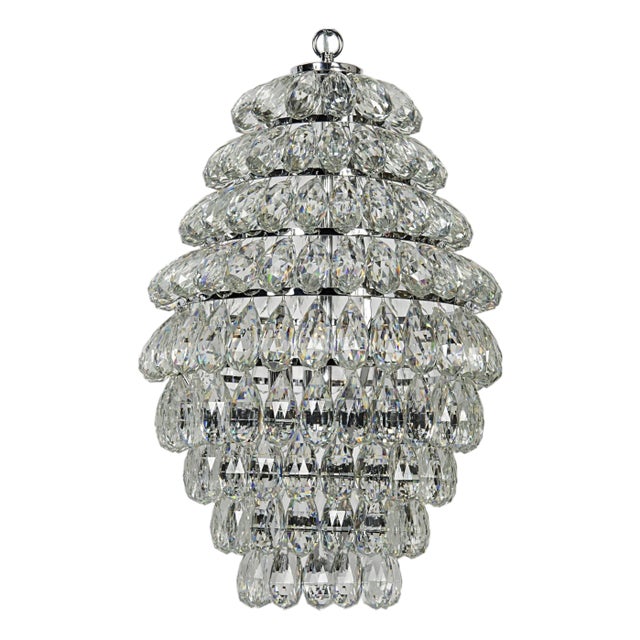 NOIR Illumination Chandelier, Chrome Finish and Glass For Sale