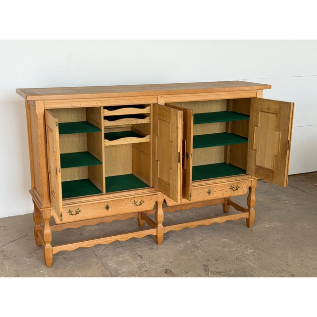 Vintage Danish Oak Sideboard by Henning Kjærnulf, 1960s For Sale - Image 4 of 17