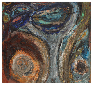 Erik Nyholm, Cobra Painting, Mixed Media & Oil, 1965