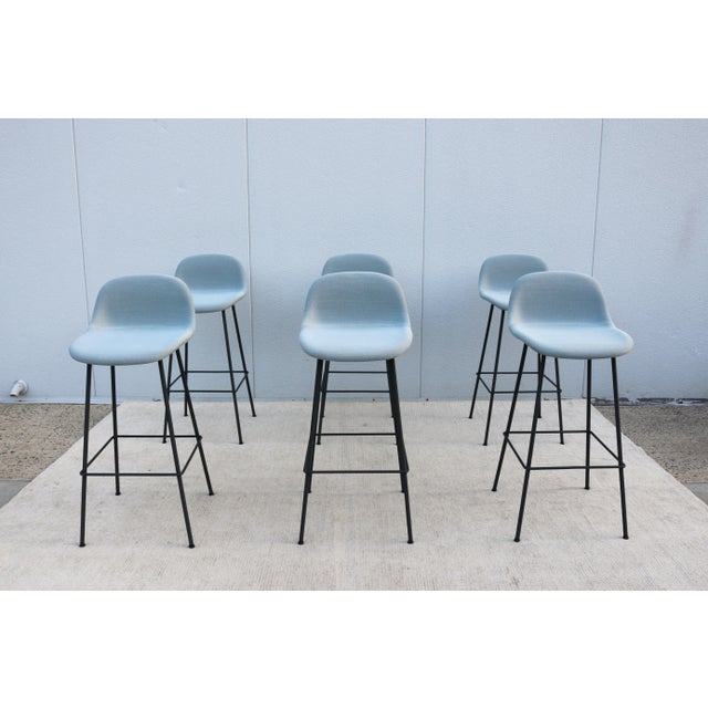 Danish Modern Iskos-Berlin for Muuto Fiber Bar Stools With Backrest - Set of 3 For Sale - Image 10 of 18