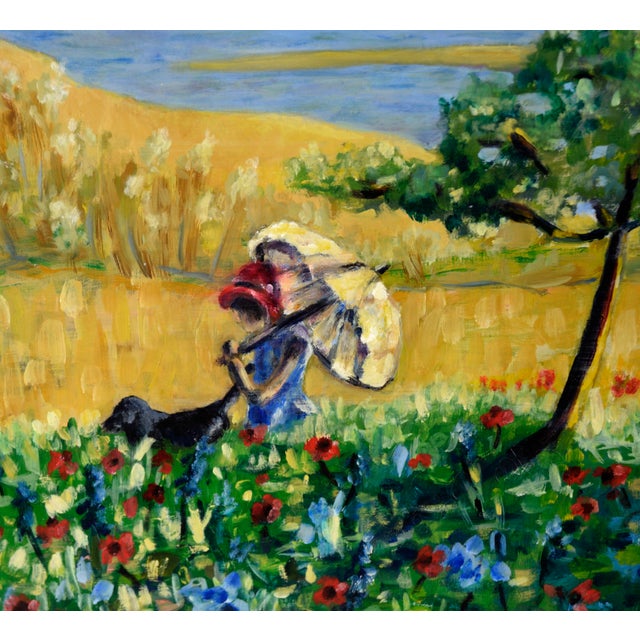 American "Promenade" Landscape - Oil Painting on Masonite, American Modern, Framed by Richard M. Bacon For Sale - Image 3 of 8