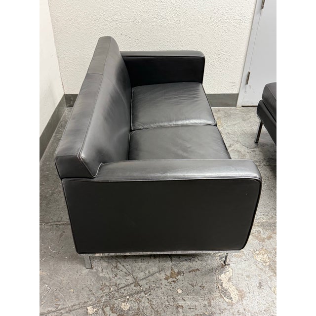 Animal Skin Ted Boerner for Design Within Reach Theatre Sofa + Ottoman Set For Sale - Image 7 of 12