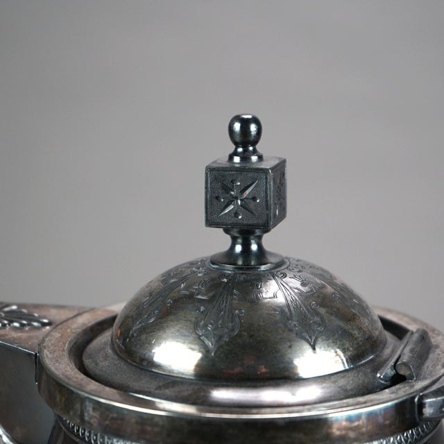 English Antique Silver Plated Insulated Water Pitcher, Circa 1890 For Sale - Image 3 of 9