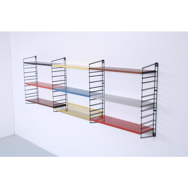 1950s Modular Metal Wall Rack by A.D. Dekker for Tomado, 1950s, Set of 13 For Sale - Image 5 of 18