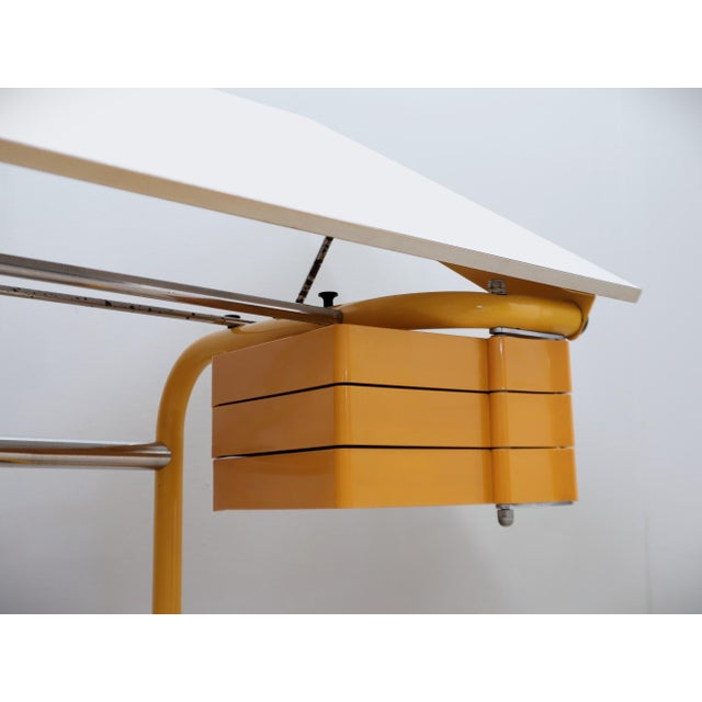 Yellow Writing Desk from Bieffeplast, 1960s For Sale - Image 6 of 12