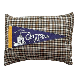 Pennsylvania Gettysburg Vintage Pennant on New Woven Throw Pillow
