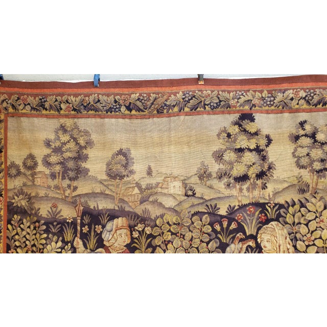 19th Century Tapestry With Falcon and Dogs For Sale - Image 9 of 11