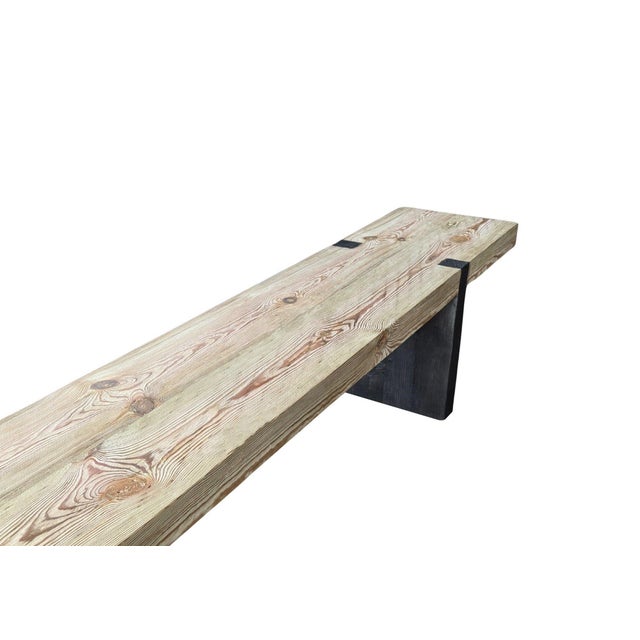 Long Sculptural Teak Wood Bench, Modern Organic, Stunning Wood Textures For Sale - Image 6 of 8