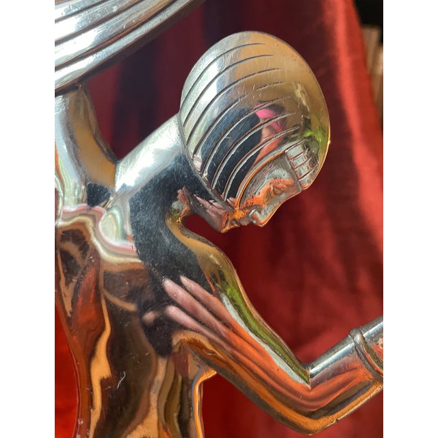 Janlé, Nude Figurative Composition, 1920s, Bronze, Chrome Plating & Granite For Sale - Image 11 of 15