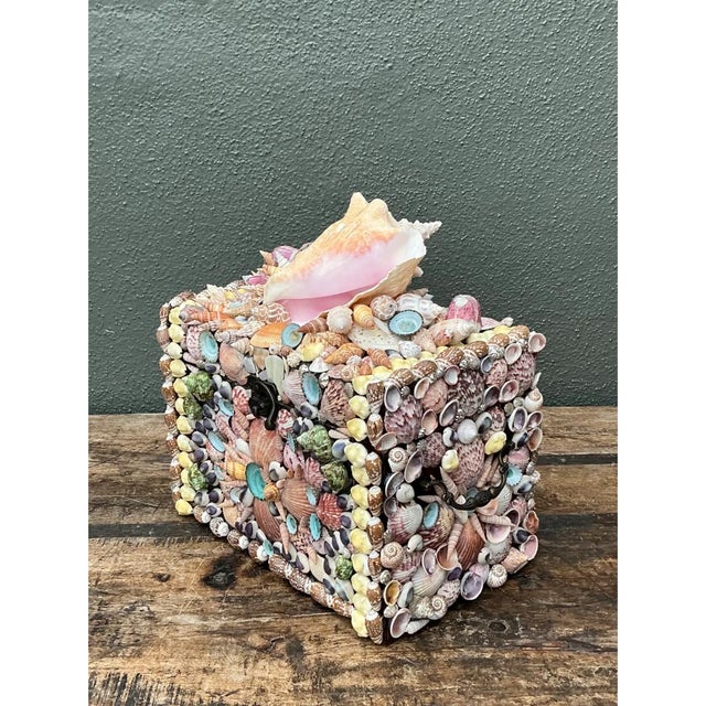 Vintage Shell Embellished Decorative Box For Sale - Image 12 of 12