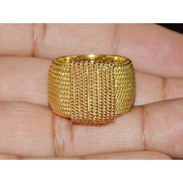 Authentic Vintage Roberto Coin Opera 18k Yellow & Rose Gold Wide Statement Band Ring With Hidden Ruby, Size 7.5 For Sale - Image 12 of 17