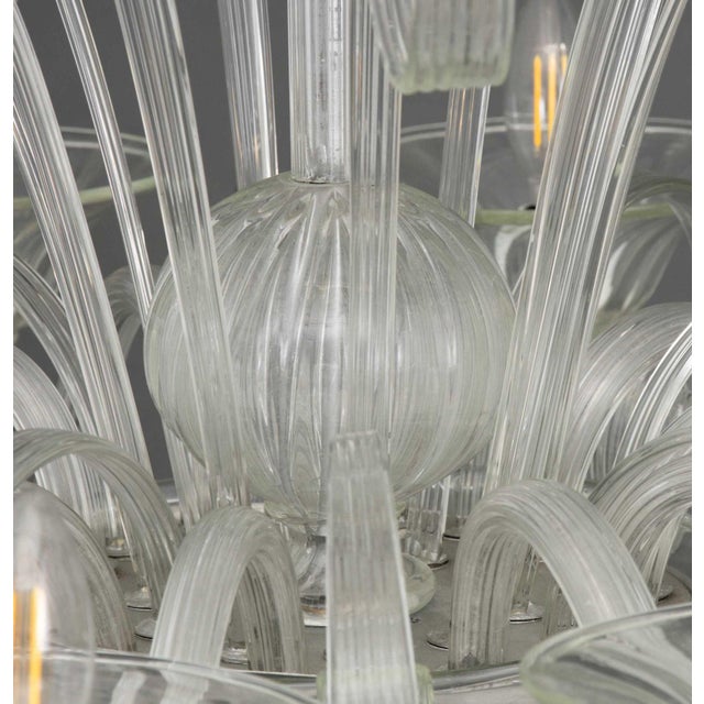 Murano Clear Glass Ten Branch Chandelier For Sale - Image 12 of 13