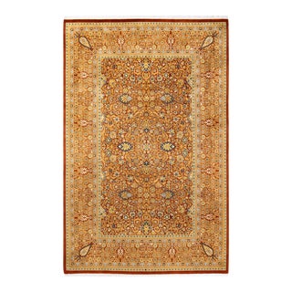 Mogul, One-of-a-Kind Hand-Knotted Area Rug in Orange, 6' 1" x 9' 4" For Sale