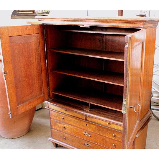 Mahogany Linen Press Chairish