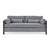 Contemporary Mid-Century Minimalist Sofa in Gray Upholstery For Sale - Image 3 of 13