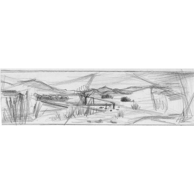 Traditional 1950s Mountainous Landscape Drawing For Sale - Image 3 of 3