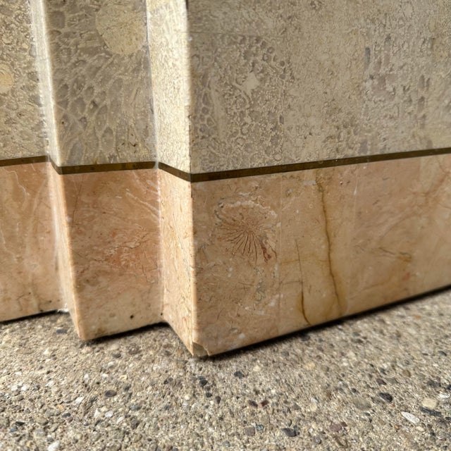 Maitland-Smith Tessellated Marble Stone Pedestal For Sale - Image 11 of 12