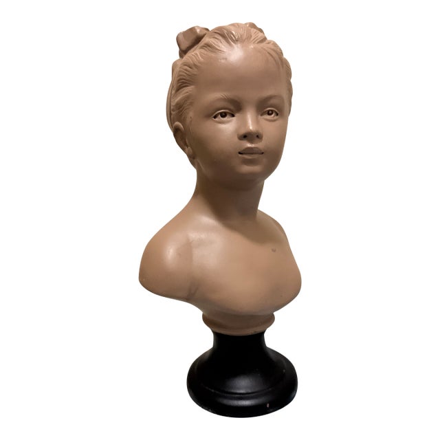 Vintage Mid-Century Bust of Louise Brongniart After Jean-Antoine Houdon For Sale