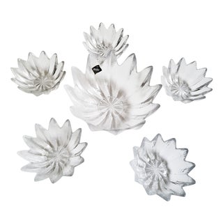 Star-Shaped Crystal Glass Dessert Bowls by C. J. Riedel, Austria, 1970s, Set of 6 For Sale