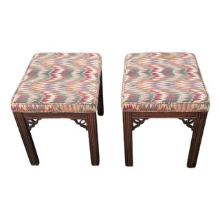Pair of 1980s Ethan Allen Stools For Sale
