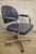 Vintage Chromcraft Mid Century Modern Blue Vinyl Rolling Office Desk Chair (B). Item features rolling casters, original...