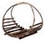 Vintage Rustic Twig Basket With Arched Handle For Sale