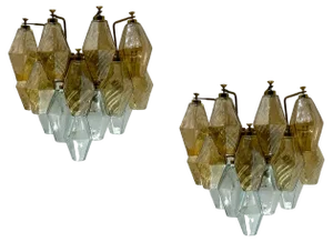 Murano Glass Polygon Sconces, 1970s, Set of 2