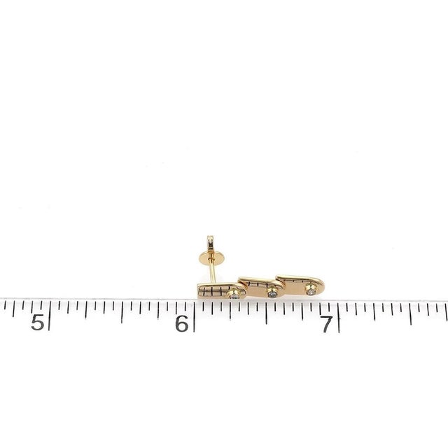 Mid 20th Century Gucci 18k Yellow Gold Diamond Three Tier Drop Earrings For Sale - Image 5 of 5