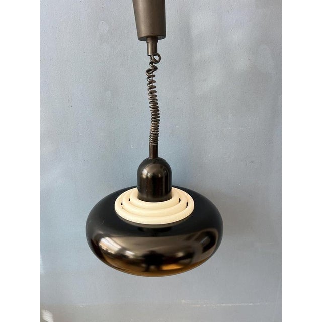 Space Age Black UFO Pendant Lamp by Knud Christensen For Sale - Image 6 of 11