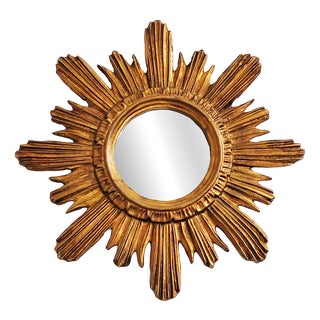 Mid-Century Modern Giltwood Sunburst Mirror, 1960s For Sale